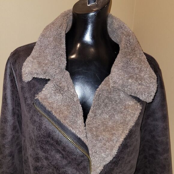 Dylan faux suede sepia lined brown jacket - Picture 2 of 6